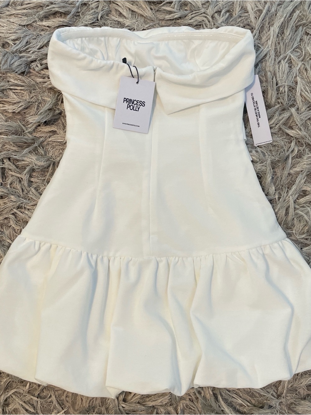 Princess Polly White Strapless Ruffled Hem Mini Dress - Picture 6 of 7